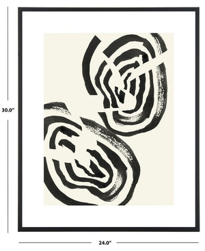 Safavieh Breaking The Sound Barrier, 24 X 30 Inch, Ivory/Black, Framed Wall Art Ivory / Black Paper / Polystyrene Frame / Perpex Glass WLA2060A