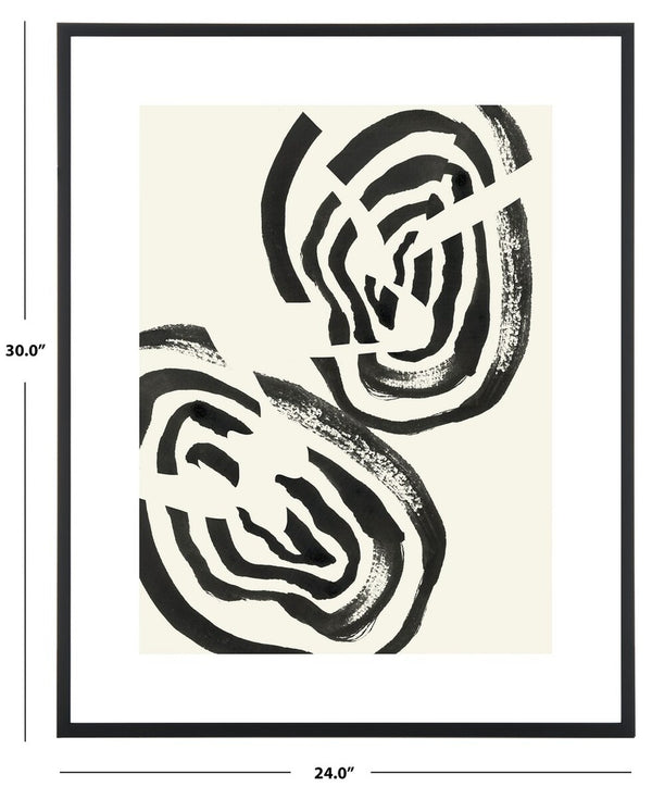 Safavieh Breaking The Sound Barrier, 24 X 30 Inch, Ivory/Black, Framed Wall Art Ivory / Black Paper / Polystyrene Frame / Perpex Glass WLA2060A