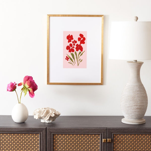 Safavieh Pansy Passion, 16 X 20 Inch, Pink/Raspberry, Framed Wall Art Pink / Raspberry Paper / Polystyrene Frame / Perpex Glass WLA2061A