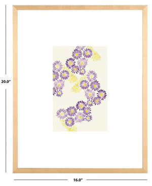 Safavieh Clematis Constellation, 16 X 20 Inch, Purple/Yellow, Framed Wall Art Purple / Yellow Paper / Polystyrene Frame / Perpex Glass WLA2064A