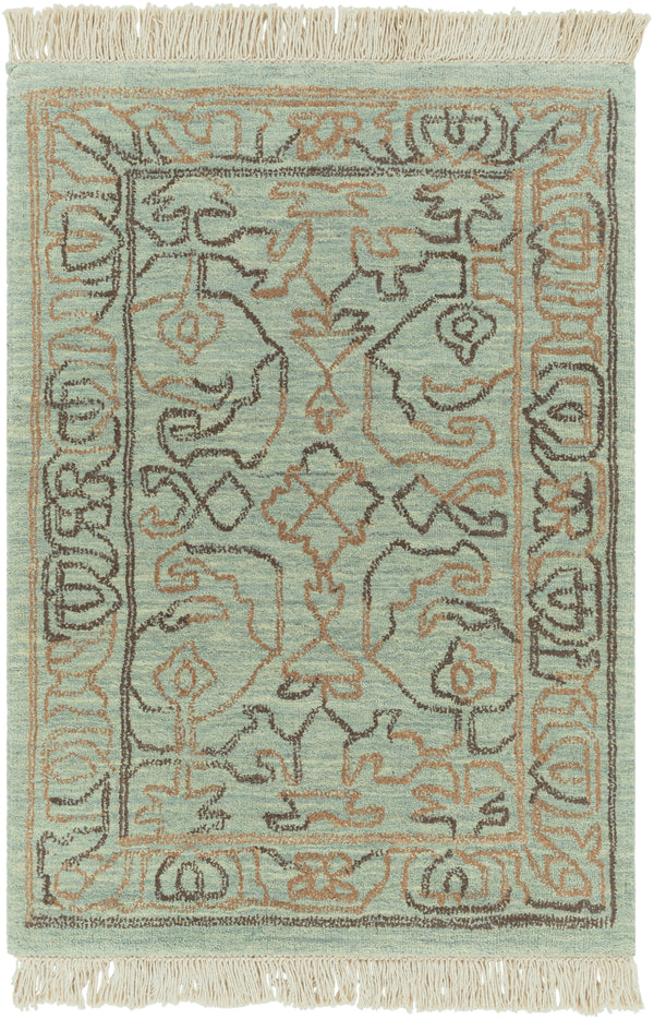 Wilmington WLG-9000 Traditional Wool Rug WLG9000-23 Sage, Light Gray, Medium Gray, Taupe 100% Wool 2' x 3'