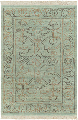Wilmington WLG-9000 Traditional Wool Rug WLG9000-46 Sage, Light Gray, Medium Gray, Taupe 100% Wool 4' x 6'