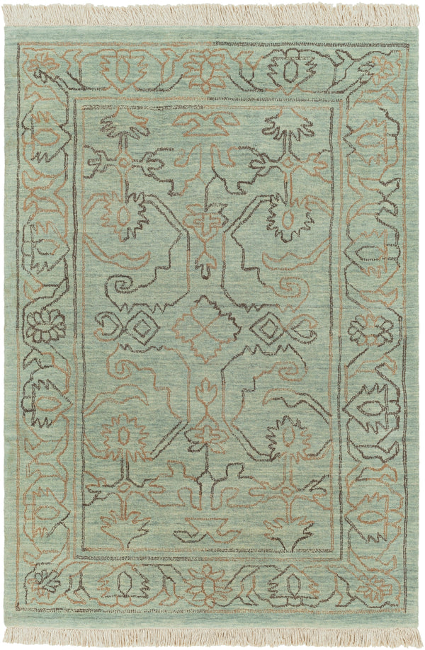 Wilmington WLG-9000 Traditional Wool Rug WLG9000-46 Sage, Light Gray, Medium Gray, Taupe 100% Wool 4' x 6'