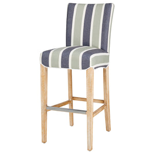 Milton Fabric Bar Stool Hurley Stripe Blue