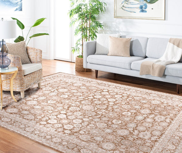 Safavieh Willow 101 Transitional Power Loomed Rug Light Brown / Ivory WLO101T-9