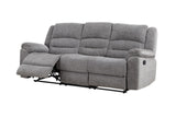 Porter Designs Ronan Soft Gray Chenille Transitional Reclining Sofa Gray 03-201C-01-8078