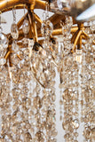 Bethel Gold Chandelier in Metal & Crystal