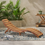 Lahaina Wood Outdoor Chaise Lounge Noble House