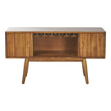 Edlyn Mid Century Light Oak Finished Wood Bar Cabinet