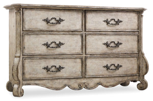 Hooker Furniture Chatelet Traditional-Formal Dresser in Poplar and Hardwood Solids with Pecan and Cedar Veneers with Resin and a Solid Wood Edge Top 5350-90001