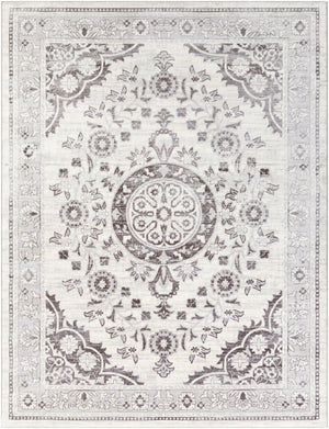 Wanderlust WNL-2301 Traditional Polyester Rug WNL2301-710103 Charcoal, Silver Gray, White 100% Polyester 7'10" x 10'3"