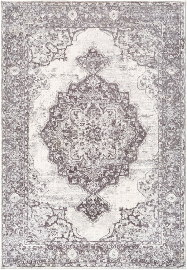 Wanderlust WNL-2303 Traditional Polyester Rug WNL2303-93123 Charcoal, Silver Gray, White 100% Polyester 8'10" x 12'4"