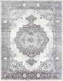 Wanderlust WNL-2303 Traditional Polyester Rug WNL2303-710103 Charcoal, Silver Gray, White 100% Polyester 7'10" x 10'3"