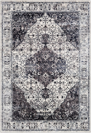 Wanderlust WNL-2306 Traditional Polyester Rug WNL2306-93123 Charcoal, Navy, White, Silver Gray, Black 100% Polyester 8'10" x 12'4"