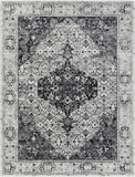 Wanderlust WNL-2306 Traditional Polyester Rug WNL2306-710103 Charcoal, Navy, White, Silver Gray, Black 100% Polyester 7'10" x 10'3"