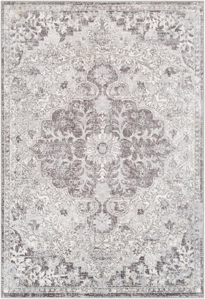 Wanderlust WNL-2308 Traditional Polyester Rug WNL2308-93123 Silver Gray, White, Charcoal 100% Polyester 8'10" x 12'4"