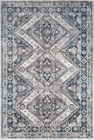 Wanderlust WNL-2314 Global Polyester Rug WNL2314-93123 Aqua, Charcoal, Silver Gray, White 100% Polyester 8'10" x 12'4"