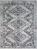 Wanderlust WNL-2314 Global Polyester Rug WNL2314-710103 Aqua, Charcoal, Silver Gray, White 100% Polyester 7'10" x 10'3"