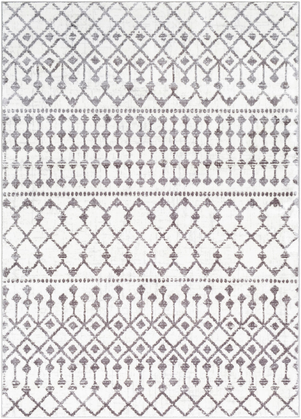 Wanderlust WNL-2317 Global Polyester Rug WNL2317-93123 Charcoal, Silver Gray, White 100% Polyester 8'10" x 12'4"