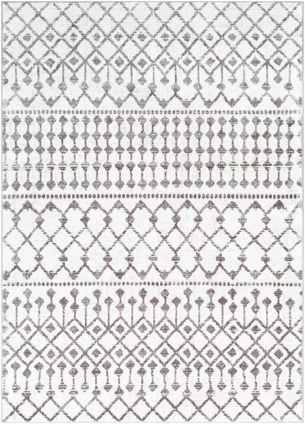 Wanderlust WNL-2317 Global Polyester Rug WNL2317-93123 Charcoal, Silver Gray, White 100% Polyester 8'10" x 12'4"