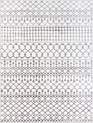 Wanderlust WNL-2317 Global Polyester Rug WNL2317-710103 Charcoal, Silver Gray, White 100% Polyester 7'10" x 10'3"