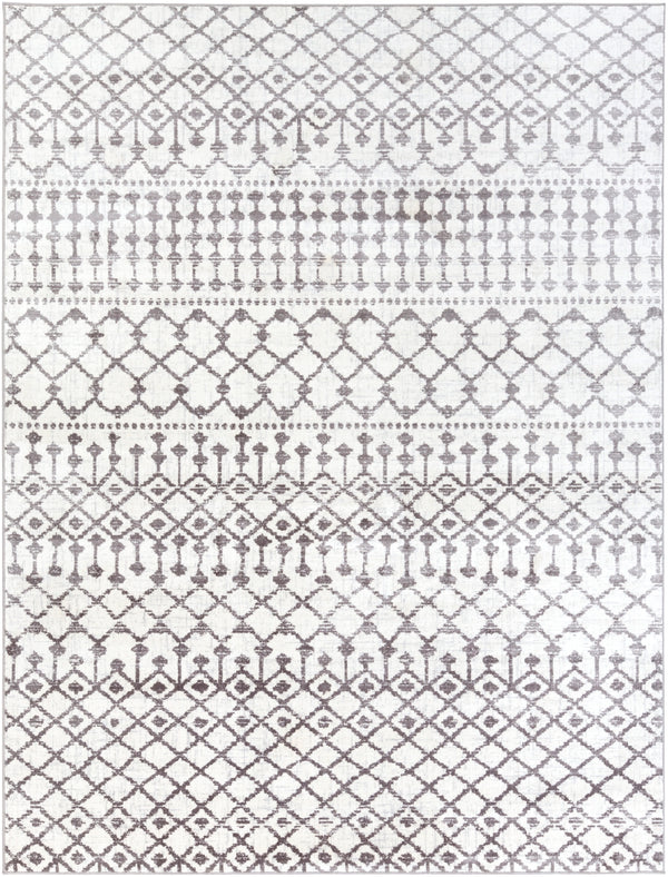 Wanderlust WNL-2317 Global Polyester Rug WNL2317-710103 Charcoal, Silver Gray, White 100% Polyester 7'10" x 10'3"