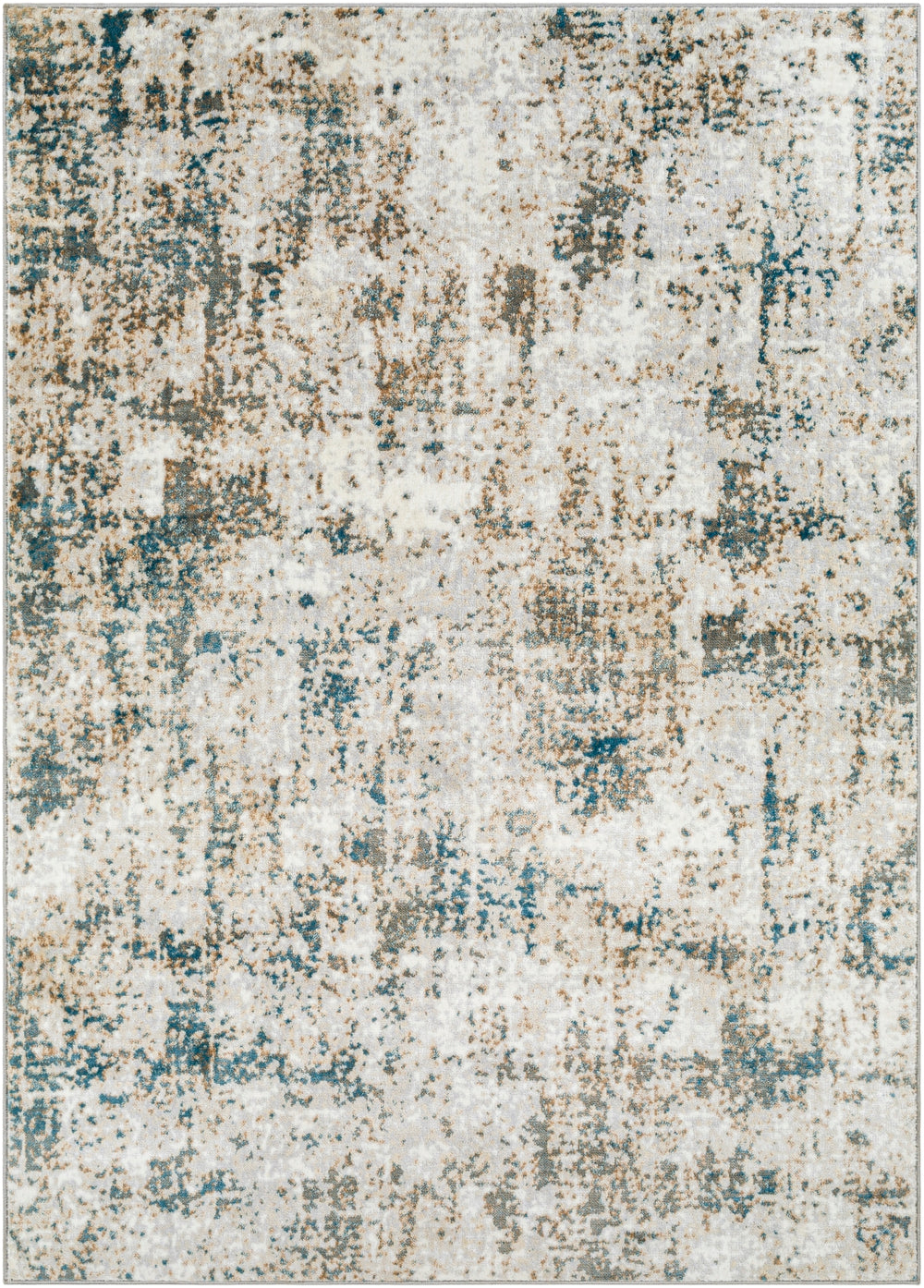 Wanderlust WNL-2332 Modern Polyester Rug WNL2332-810124 Teal, Light Gray, Camel, Khaki, Cream 100% Polyester 8'10" x 12'4"