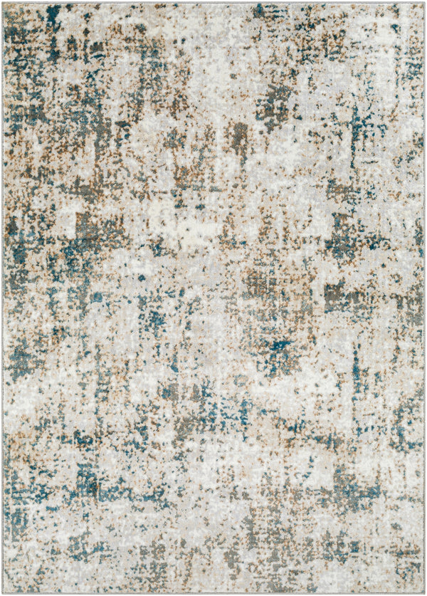 Wanderlust WNL-2332 Modern Polyester Rug WNL2332-810124 Teal, Light Gray, Camel, Khaki, Cream 100% Polyester 8'10" x 12'4"