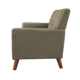 Candace Mid Century Modern Fabric Arm Chair and Loveseat Set, Mocha Noble House