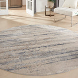 Nourison Rustic Textures RUS04 Painterly Machine Made Power-loomed Indoor Area Rug Beige/Grey 7'10" x round 99446835925