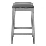 Grover Leatherette Counter Stool Matte Gray