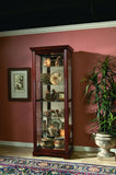 Pulaski Furniture Sliding Door 5 Shelf Curio Cabinet in Victorian Brown 20717-PULASKI 20717-PULASKI