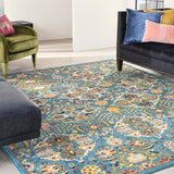 Nourison Allur ALR03 Bohemian Machine Made Power-loomed Indoor only Area Rug Turquoise Ivory 9' x 12' 99446841520
