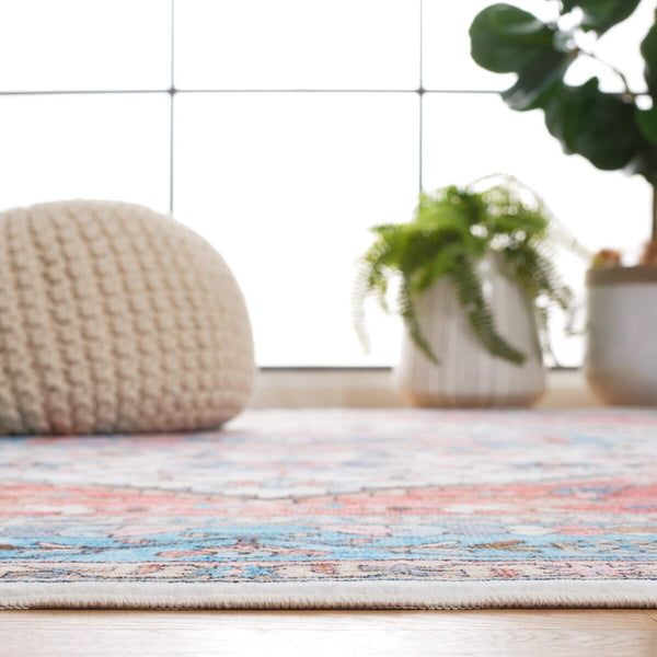 Safavieh Washable Printed Rug 322 Washable Power Loomed Rug Turquoise / Red WPR322K-4