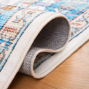 Safavieh Washable Printed Rug 322 Washable Power Loomed Rug Turquoise / Red WPR322K-4