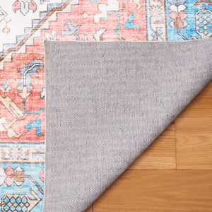 Safavieh Washable Printed Rug 322 Washable Power Loomed Rug Turquoise / Red WPR322K-4
