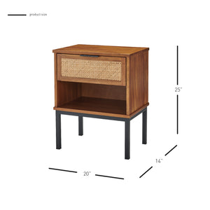 Caine Rattan Night Stand Brown