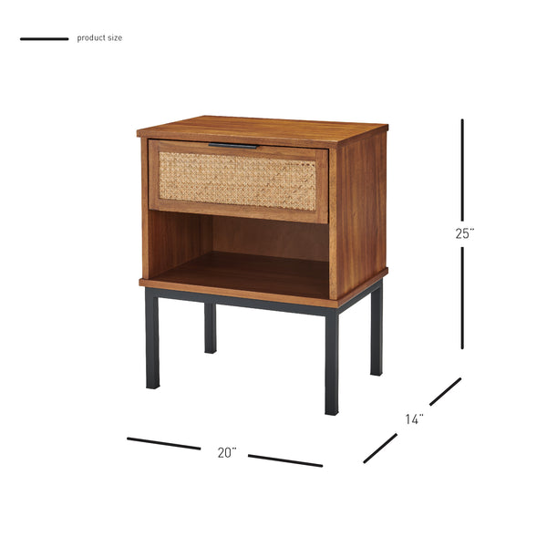 Caine Rattan Night Stand Brown