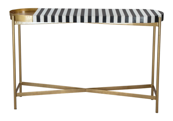 Zuo Modern Saber MDF, Iron Modern Commercial Grade Console Table Multicolor, Brass MDF, Iron