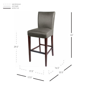 Milton Bar Stool - Stylish Bonded Leather Design with Solid Birch Frame for Modern Home Interiors