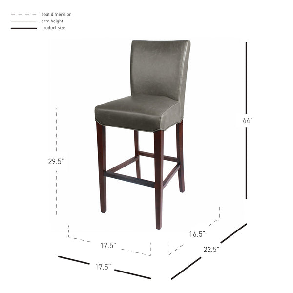 Milton Bar Stool - Stylish Bonded Leather Design with Solid Birch Frame for Modern Home Interiors