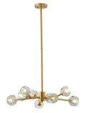 Bethel Brass Chandelier in Metal & Crystal