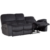 Porter Designs Ramsey Microfiber Transitional Reclining Sofa Gray 03-112C-01-6014