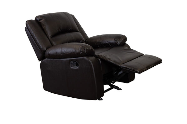 Porter Designs Shelton Leather-Look Fabric Transitional Recliner Brown 03-201-11-9806