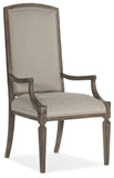 Hooker Furniture - Set of 2 - Woodlands Traditional-Formal Arched Upholstered Arm Chair in Rubberwood, Plywood, Fabric, Foam and Nailheads 5820-75402-84