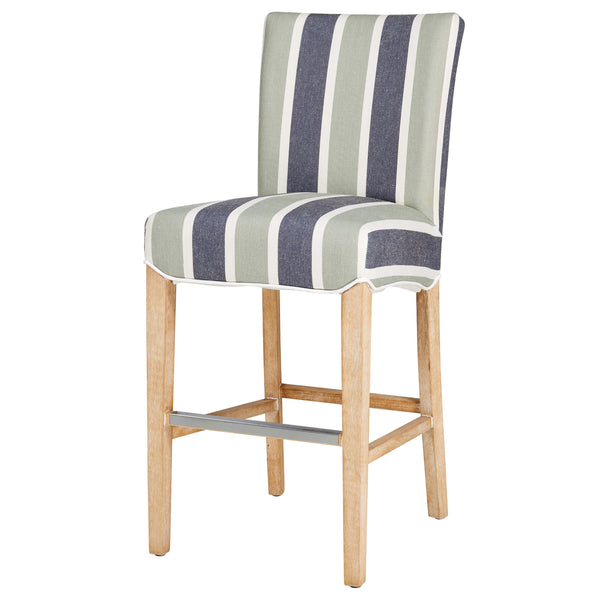 Milton Fabric Counter Stool Hurley Stripe Blue