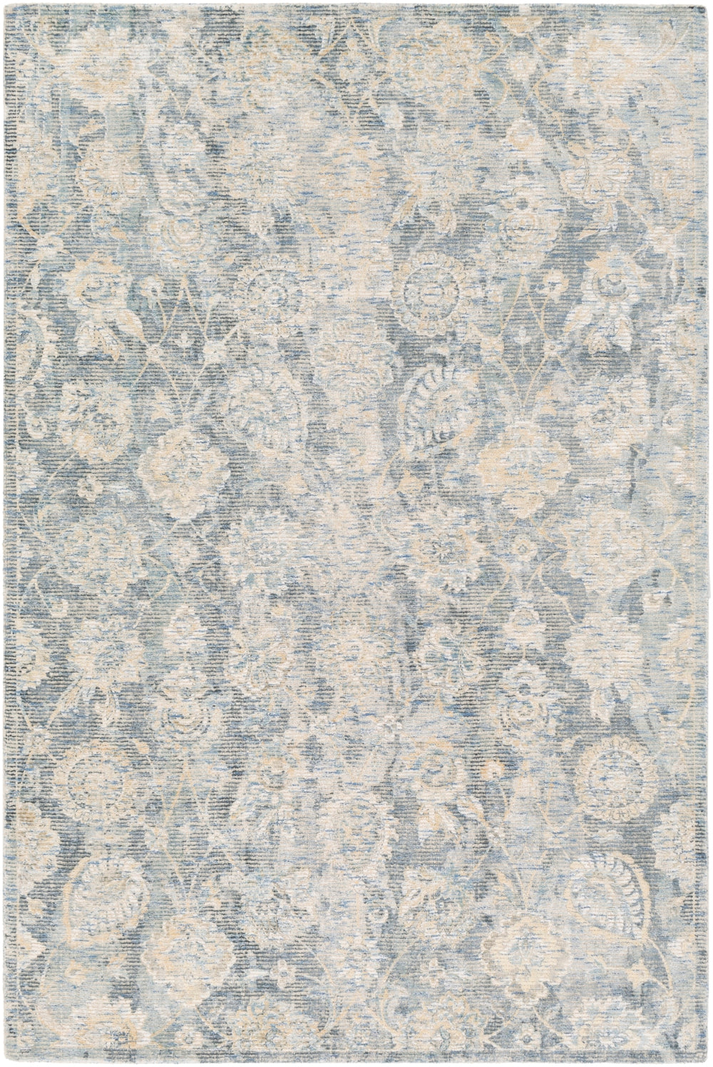 Wilson WSN-2300 Traditional Viscose, Wool Rug WSN2300-81012 Denim, Sky Blue, Butter, Khaki, Cream 55% Viscose, 45% Wool 8'10" x 12'
