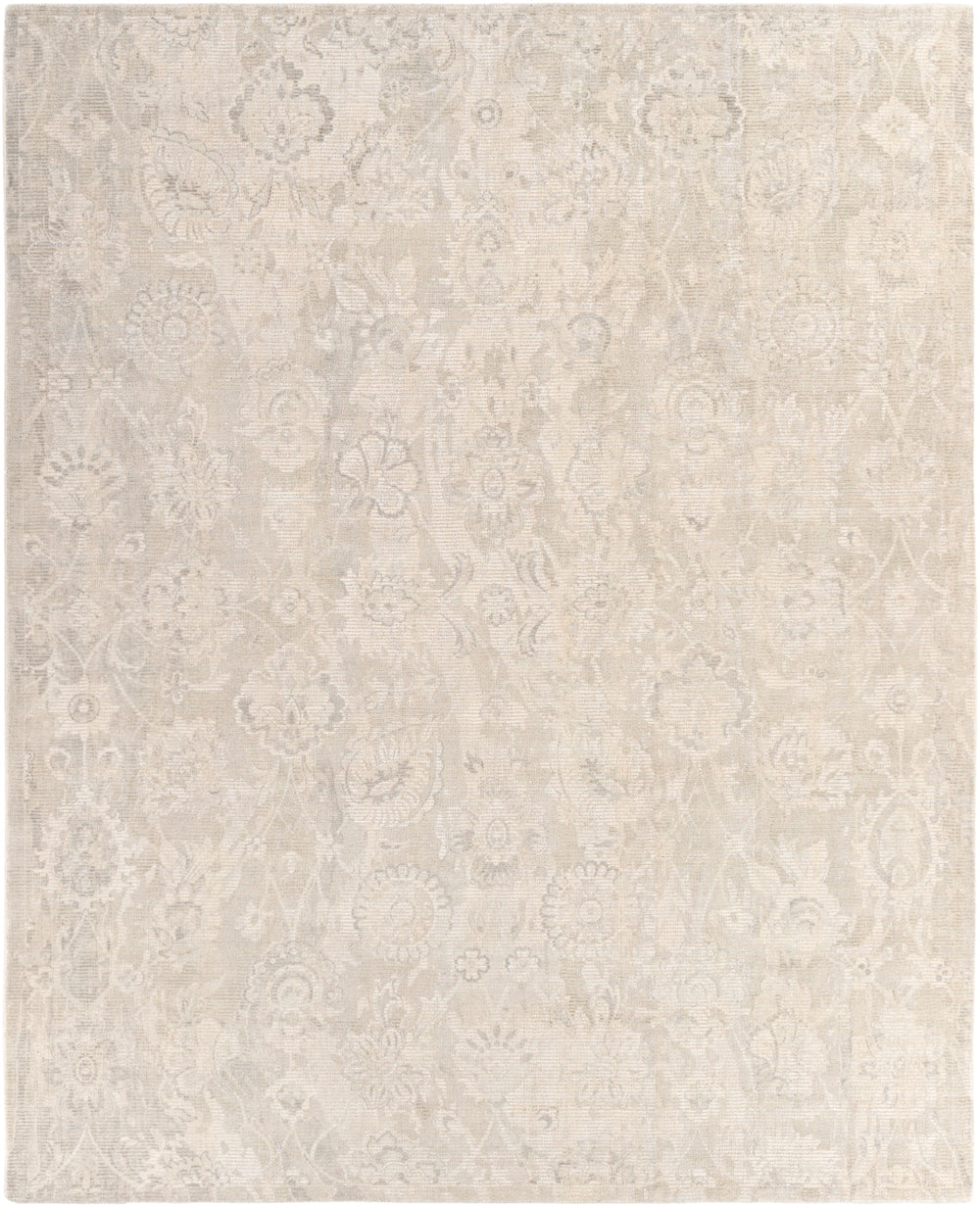 Wilson WSN-2301 Traditional Viscose, Wool Rug WSN2301-81012 Charcoal, Medium Gray, Khaki, Cream 55% Viscose, 45% Wool 8'10" x 12'
