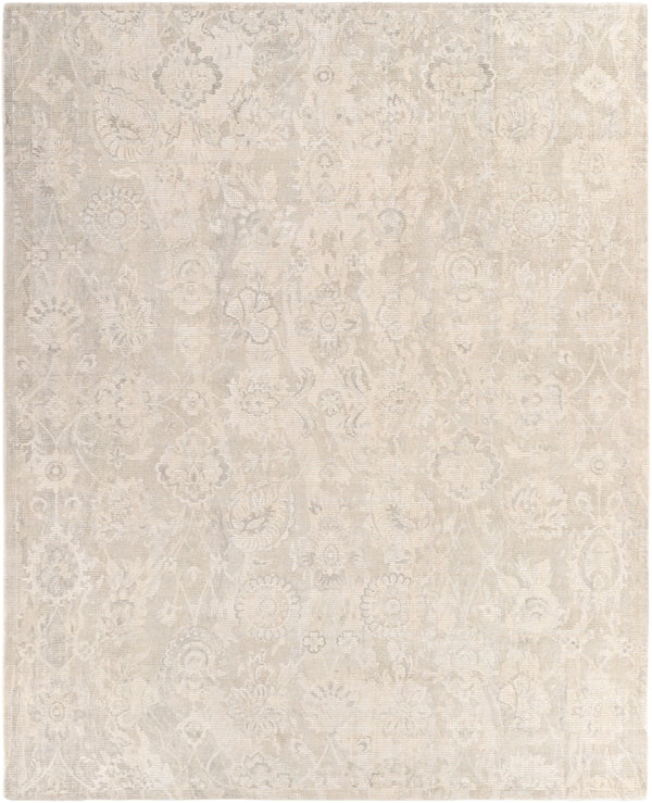 Wilson WSN-2301 Traditional Viscose, Wool Rug WSN2301-810 Charcoal, Medium Gray, Khaki, Cream 55% Viscose, 45% Wool 8' x 10'