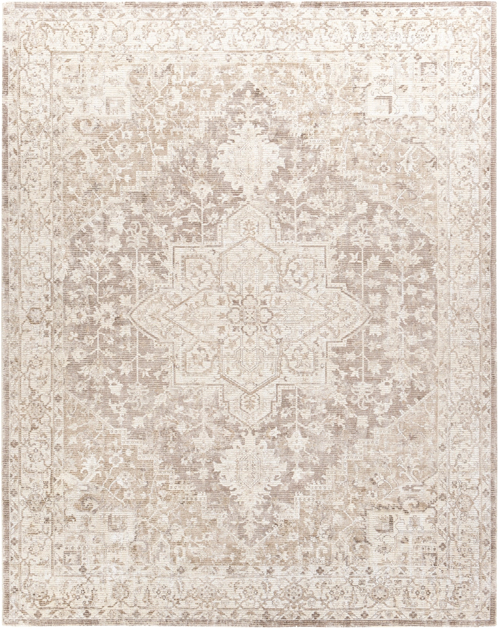 Wilson WSN-2302 Traditional Viscose, Wool Rug WSN2302-81012 Camel, Dark Brown, Khaki, Cream 55% Viscose, 45% Wool 8'10" x 12'